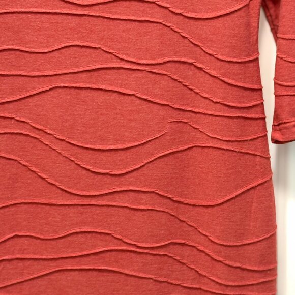 Sharagano Rust Textured Bodycon Dress 3/4 Sleeve Size 4 EUC - Picture 3 of 9